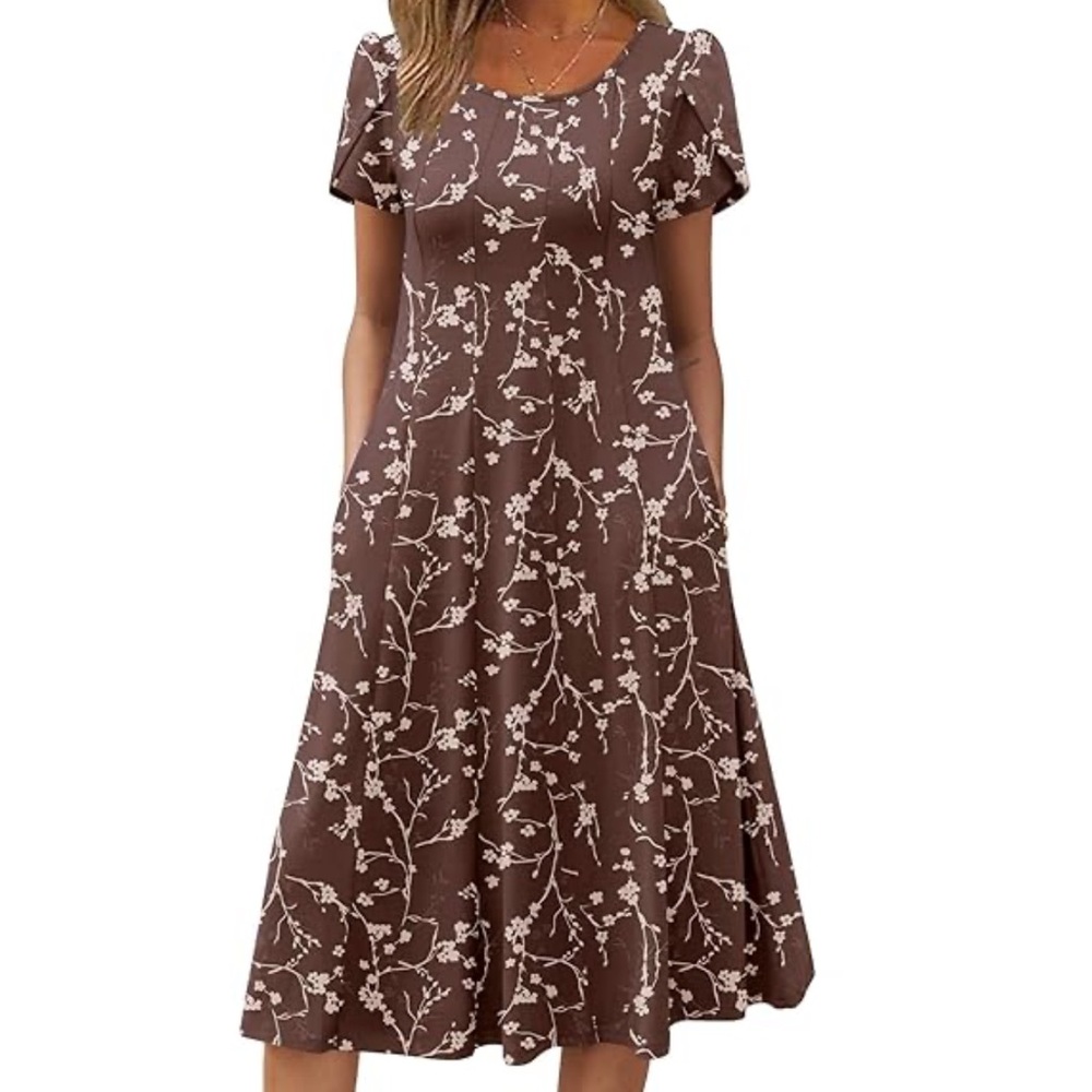 Fantaslook Brown Floral Women's Dress size XL